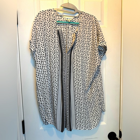 Max Studio Polka Dot Top sz XL - Picture 1 of 4